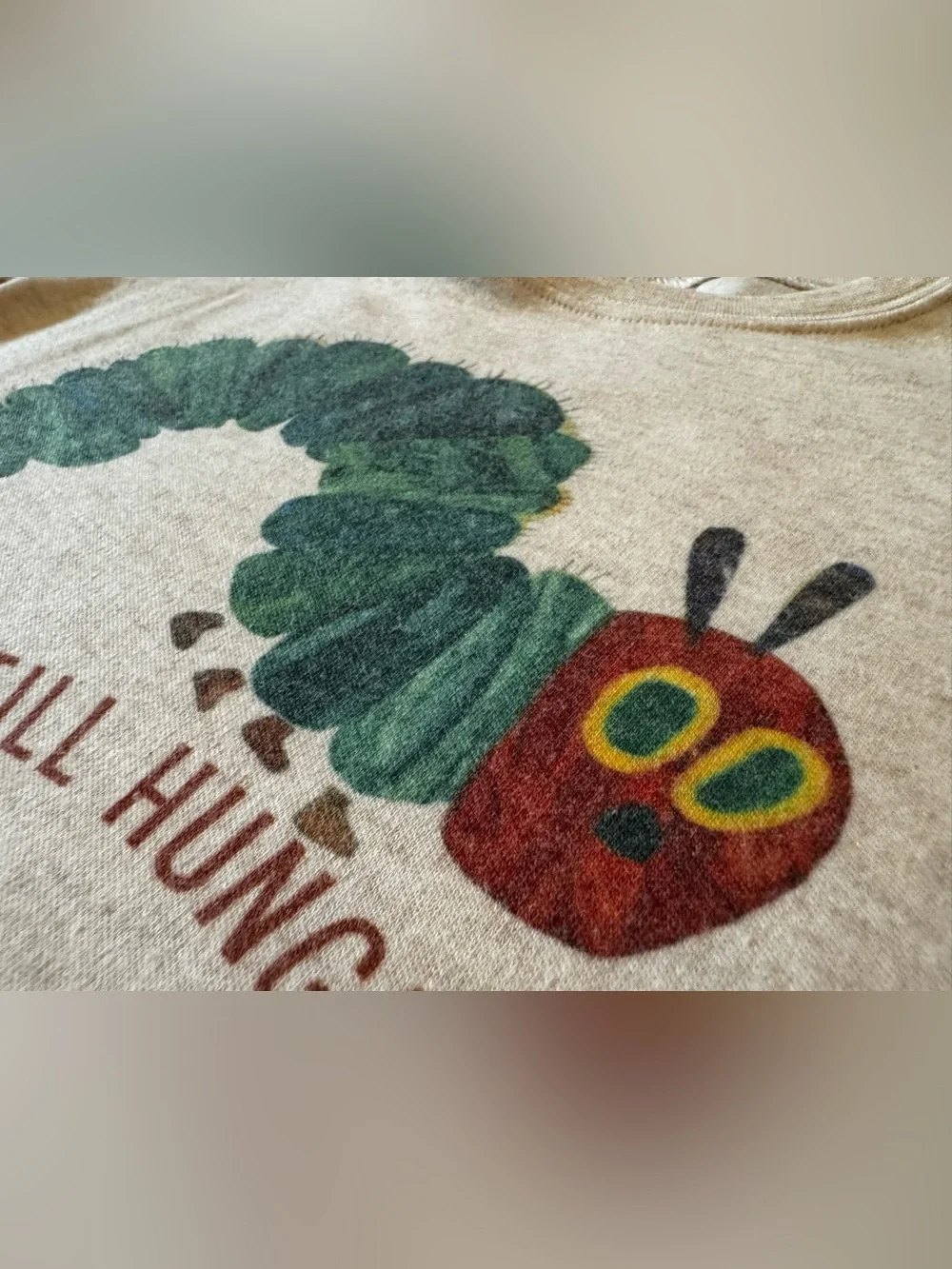 The Hungry Caterpillar “But he was still hungry” Light beige Heathered shirt 4T